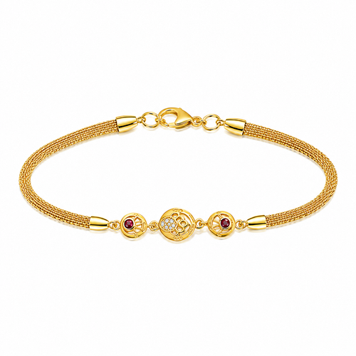 Heritage Ruby Medallion Bracelet for Women & Girls