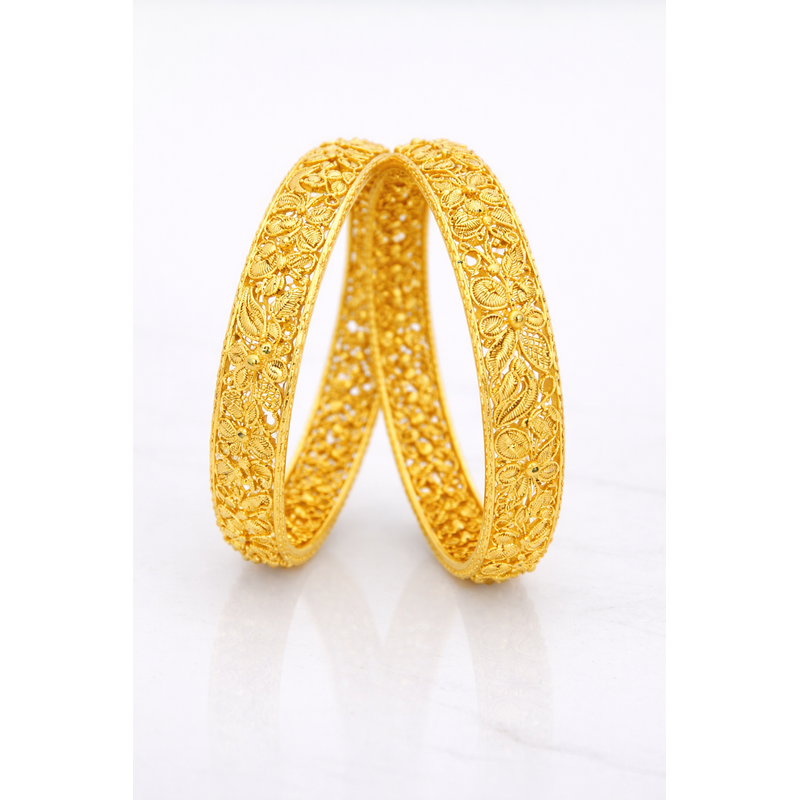 NXGOLD Trendy Traditional Floral Bangles For Women