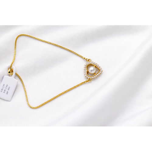 NXGOLD Heart Pearl Bracelet