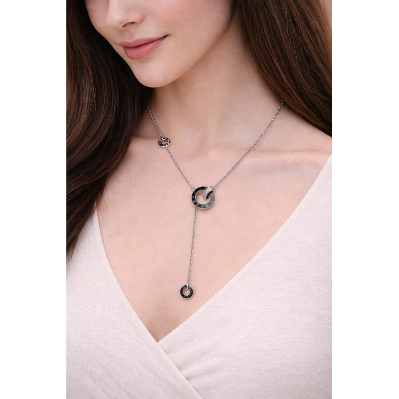 Elegant Silver Roman Ring Pendant Necklace