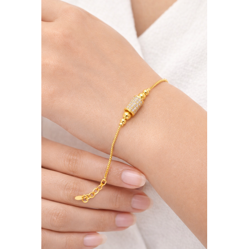 NXGOLD Plated Crystal Barrel Bracelet for Women