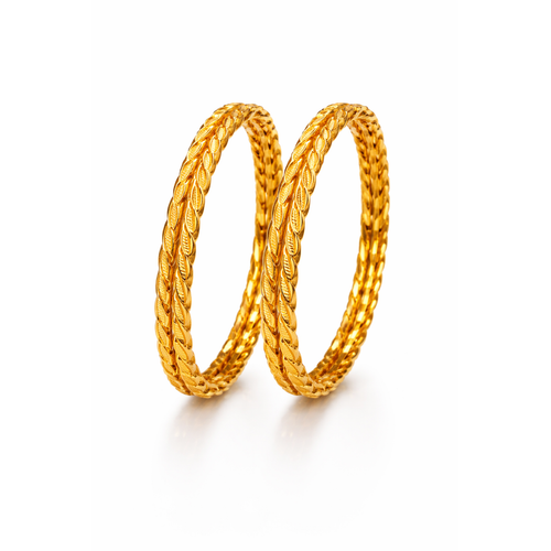 NXGOLD Leaf Design Bangles for Women Set of 4