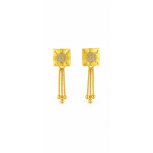 NXGOLD Regal Chain Tassel Crystal Earrings