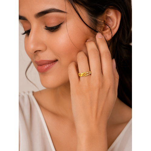 Stylish Bow Design Ring with CZ Stones for Women