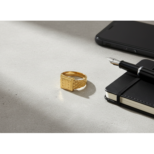 NXGOLD Heritage Square Signet Ring