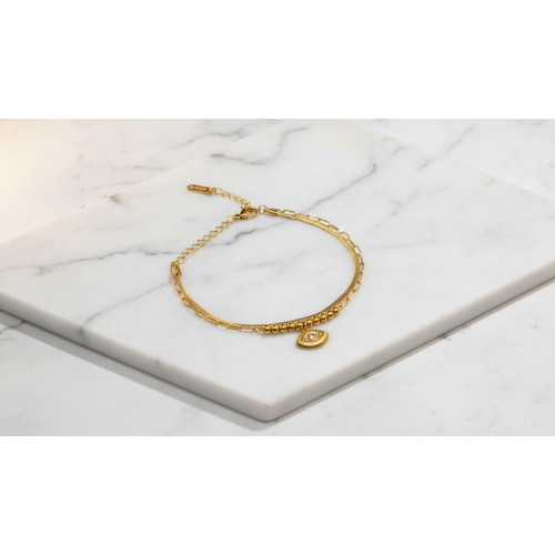 NXGOLD Trendy Double Layer Evil Eye Bracelet