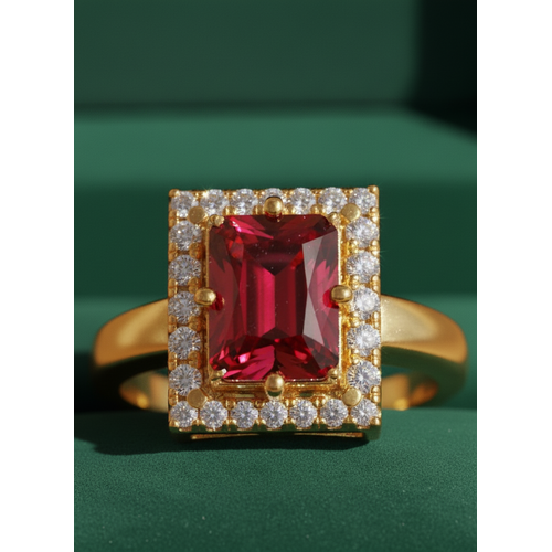 NXGOLD Ruby Royale Halo Ring