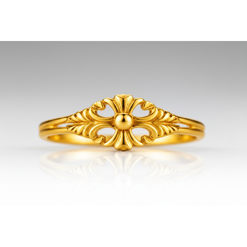 NXGOLD Vintage Blossom Heart Ring