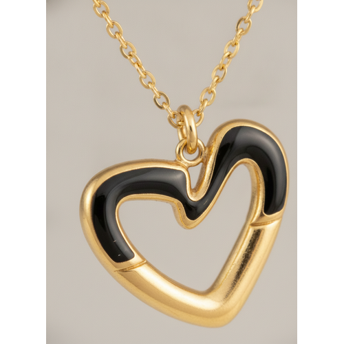 Elegant Dual-Tone Heart Necklace for Women