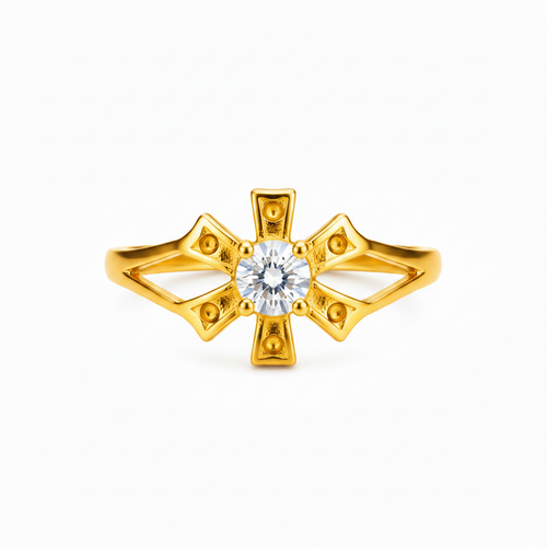 Trendy Sunburst Cubic Zirconia Ring for Women & Girls