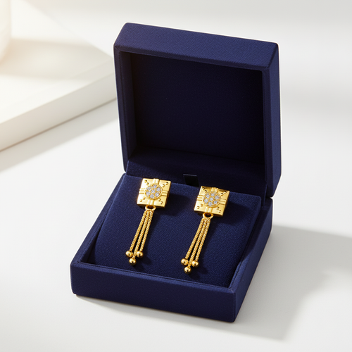 NXGOLD Regal Chain Tassel Crystal Earrings
