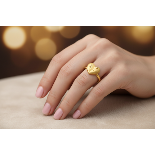 NXGOLD Golden Heart Charm Ring