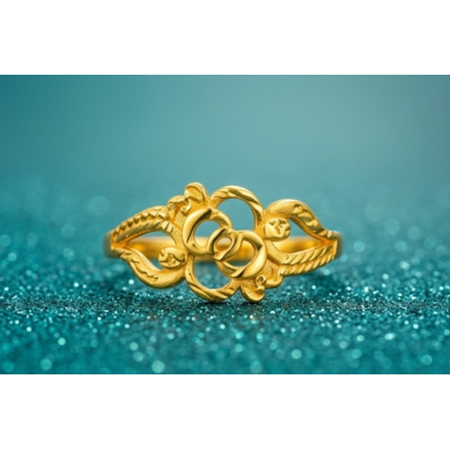 NXGOLD Floral Filigree Charm Ring