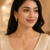 Elegant Floral CZ Pendant Necklace & Earrings Set for Women