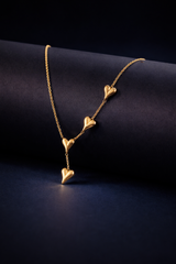 Elegant Gold Multi Heart Drop pendant Necklace