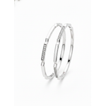 925 Silver Geometric CZ Bangles for Women