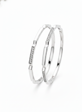 925 Silver Geometric CZ Bangles for Women