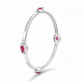 925 Silver Ruby & Cubic Zirconia Bangles for Women