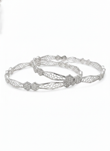 925 Silver Designer Hexagon CZ Bangles