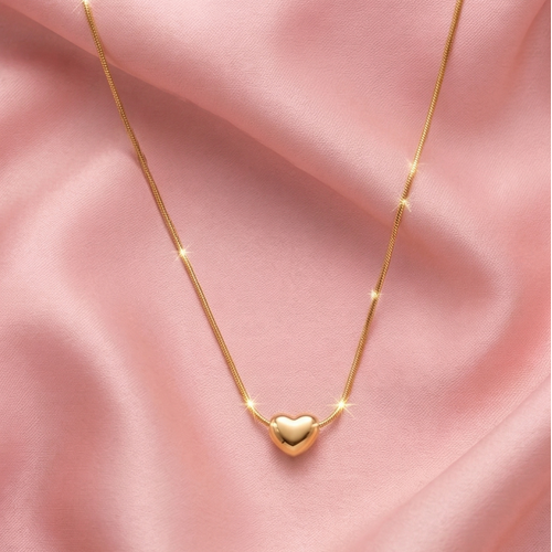 Elegant Gold Minimal Heart Pendant Necklace