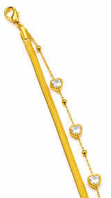Elegant Dainty Triple Heart Bracelet for Women & Girls