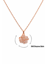NXGOLD Elegant 360° Spin Flower Rose Gold Pendant Necklace
