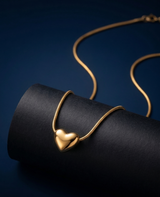 Elegant Gold Minimal Heart Pendant Necklace