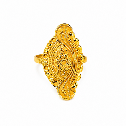 NXGOLD Traditional Floral Filigree Adjustable Ring for Women