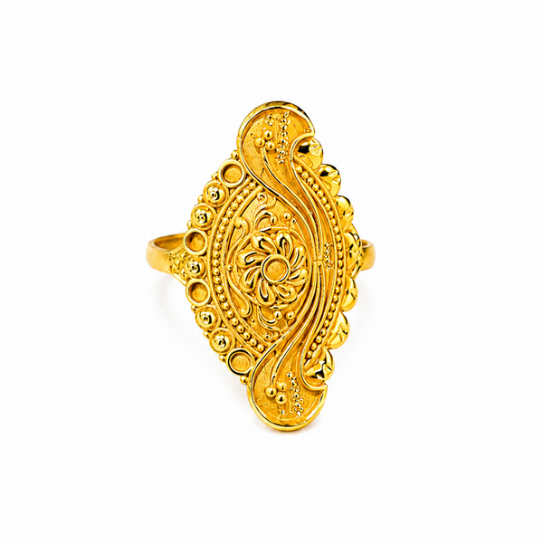 NXGOLD Traditional Floral Filigree Adjustable Ring for Women