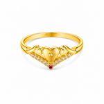 NXGOLD Stylish Heart Charm Gold Finish Ring for Women