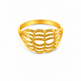 Elegant Wave Filigree Gold Plated Ring for Women