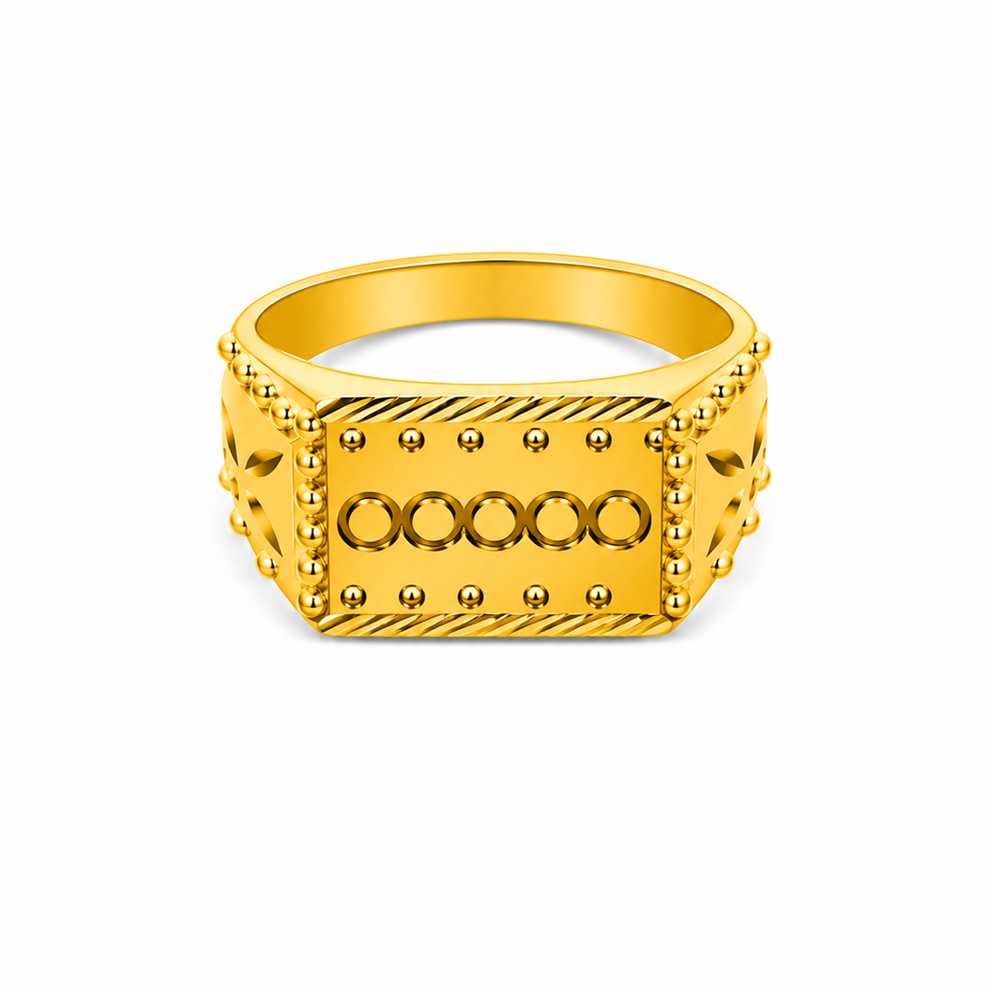 NXGOLD Royal Heritage Geometric Statement Ring for Men