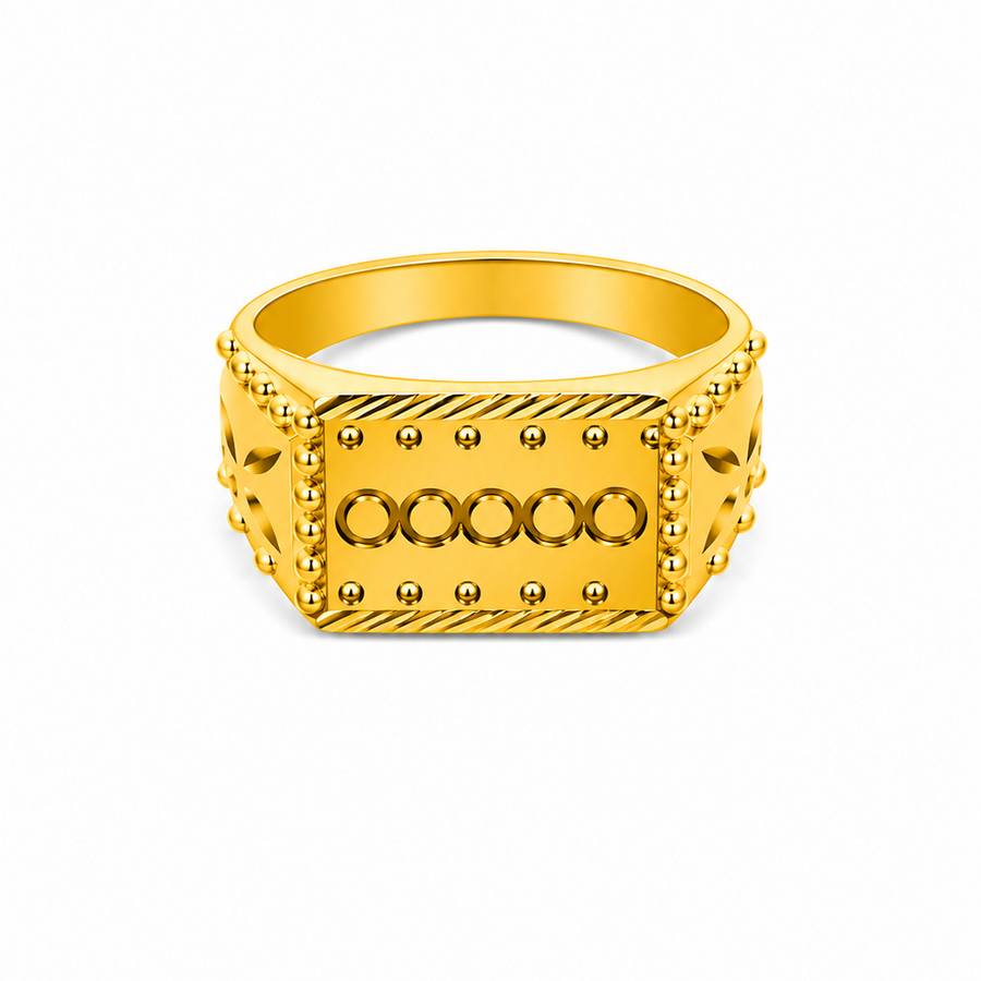 NXGOLD Royal Heritage Geometric Statement Ring for Men