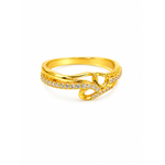 Elegant Wave Infinity Stone Studded Ring for Women