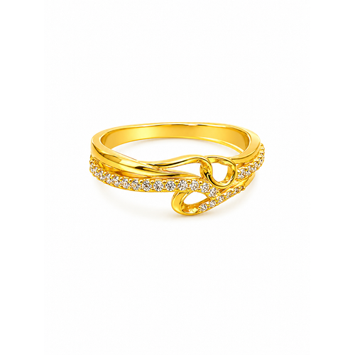 Elegant Wave Infinity Stone Studded Ring for Women