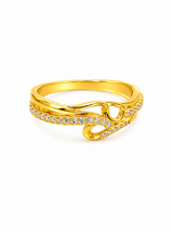 Elegant Wave Infinity Stone Studded Ring for Women