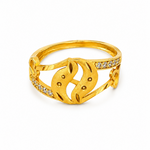 Elegant Leaf Embrace Crystal Ring for Women