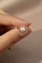 NXGOLD Pearl Flower Ring For Women