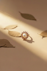 NXGOLD Pearl Flower Ring For Women