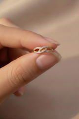 NXGOLD Trendy Infinity Knot Ring For Women