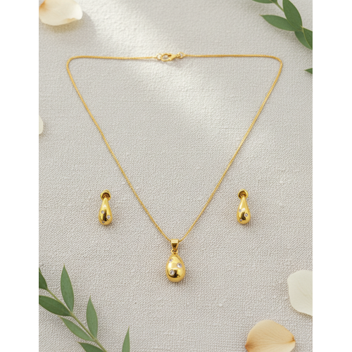 NXGOLD Teardrop CZ Pendant Necklace Set