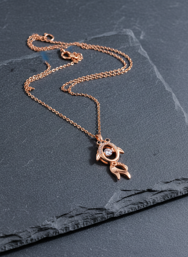 Elegant Turtle Shape Rose Gold Pendant Necklace for Women