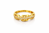 NXGOLD Crystal Infinity Twist Gold Ring for Women