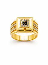 NXGOLD Royale Black Diamond Signet Ring