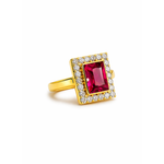 NXGOLD Ruby Royale Halo Ring