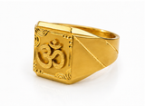 NXGOLD Premium Om Maharaja Gold Signet Ring for Men