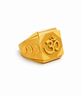 NXGOLD Om Royale Geometric Gold Signet Ring for Men