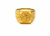 NXGOLD Om Divine Square Signet Gold Ring for Men