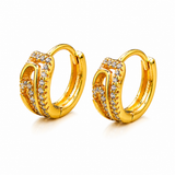 Luxury Gold Diamond Hoop Earrings For Women & Girls