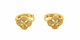 NXGOLD Floral Gold Plated Hoop Earrings for Women & Girls